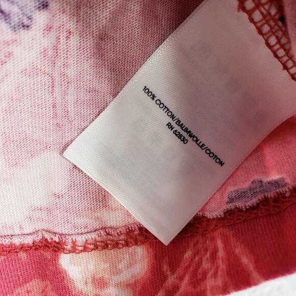 Lands End Shirt Women's Plus Size 2X Navy Red Floral Long Sleeve Tee Cotton - Picture 6 of 8